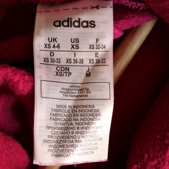 Adidas Oversized High Neck Cropped Maroon Red Sweater XS - Picture 9 of 9